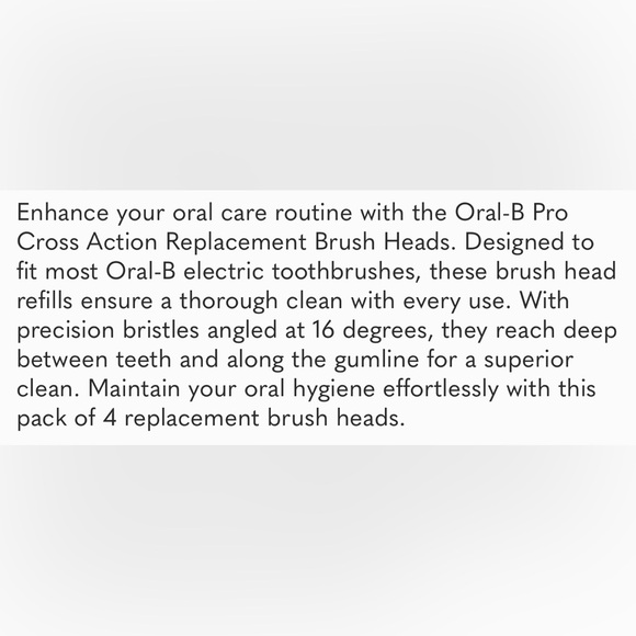 Oral-B Pro Cross Action Replacement Brush Heads - 4 Count - Picture 3 of 4